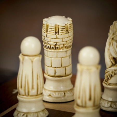 Berkeley Chess Cream and Brown Victorian Chess Pieces - X Large