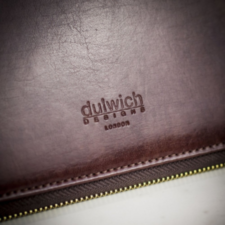 Dulwich Designs Windsor Leather A4 Zipped Document Folder - Brown