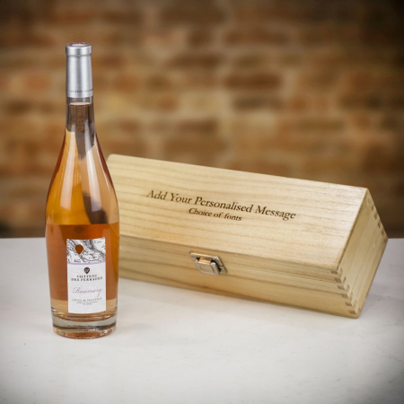 Chateau des Ferrages Cotes de Provence Roumery Rosé Wine in Personalised Wood Gift Box