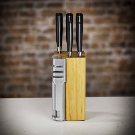 Taylor&#039;s Eye Witness Henley 5pc Bamboo Knife Block with Detachable Sharpener