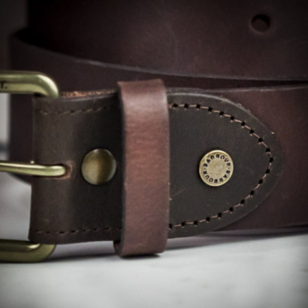 Barbour Contrast Leather Belt - Brown