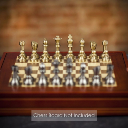 Italfama Solid Brass Staunton Chess Pieces - Small