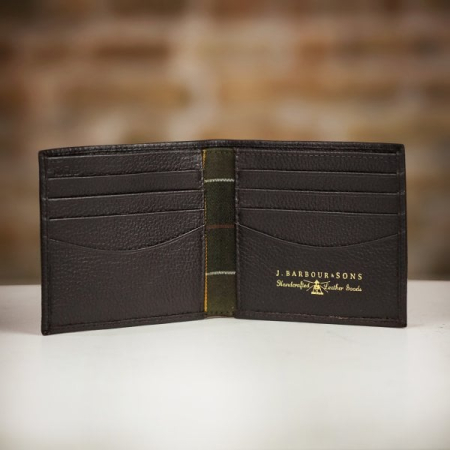 Barbour Leather Billfold Wallet - Brown