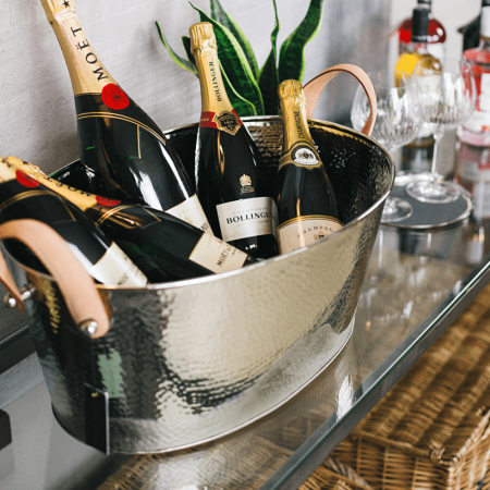 Culinary Concepts &#039;Let&#039;s Get Hammered&#039; Champagne Bath With Leather Handles - Large
