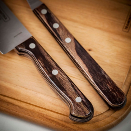 Tramontina Three Piece BBQ Carving Set Including Paddle Board