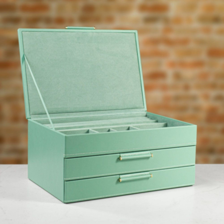 WOLF Leather Jewellery Box with Drawers