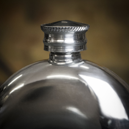 Pinder Brothers Pewter Round Hip Flask - 4oz