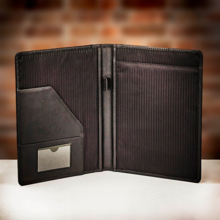 Farrar &amp; Tanner Black Ascot Leather A4 Conference Folder