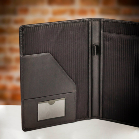 Farrar &amp; Tanner Black Ascot Leather A4 Conference Folder