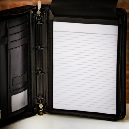 Farrar &amp; Tanner Leather Deluxe A4 Zipped Ring Binder - Black