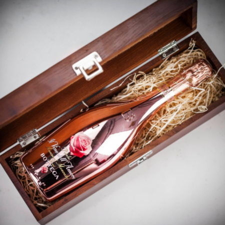 Bottega Spa Petalo Manzoni Sparkling Moscato Sparkling Rosé in Personalised Premium Wood Gift Box
