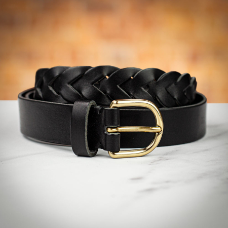 The British Belt Co. Briony Plaited Ladies Belt Black