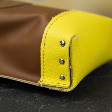 Bradleys Tannery Leather Waist Pouch - Yellow &amp; Brown