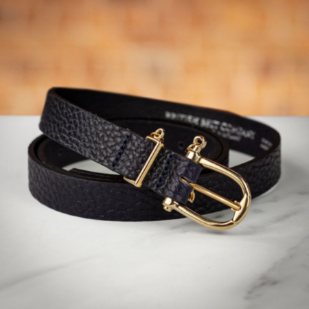 The British Belt Co. Charlie Ladies Skinny Belt Blue