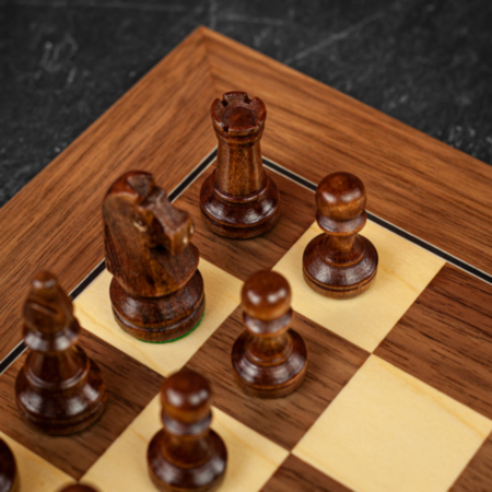 Sunrise Games Staunton Wood no.4 Chess Pieces in Wooden Case