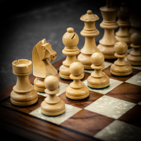 Verma Chess Set Bundle - Rosewood Board &amp; Walnut Pieces