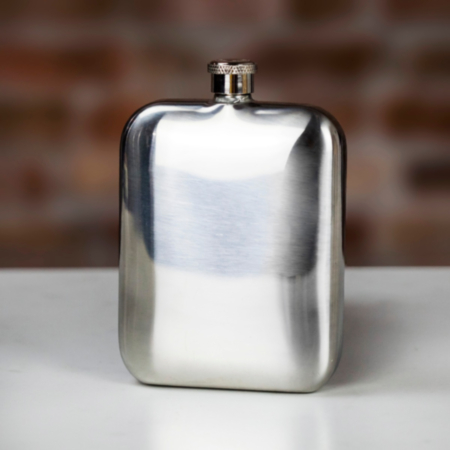 Barbour Hip Flask in Brown Leather Sleeve - 5.5oz