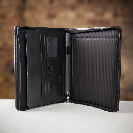 Farrar &amp; Tanner Ascot Leather A4 Zipped Deluxe Conference Folder