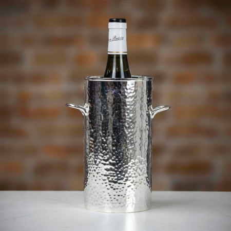 Culinary Concepts &#039;Let&#039;s Get Hammered&#039; Silver-Plated Palace Bottle Holder - Tall