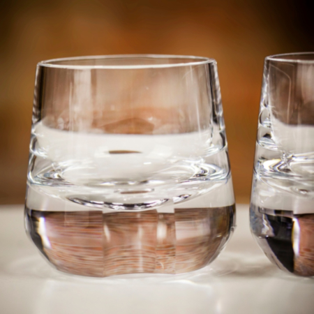 LSA International Pair of Heayweight Cut Glass Whisky Tumblers