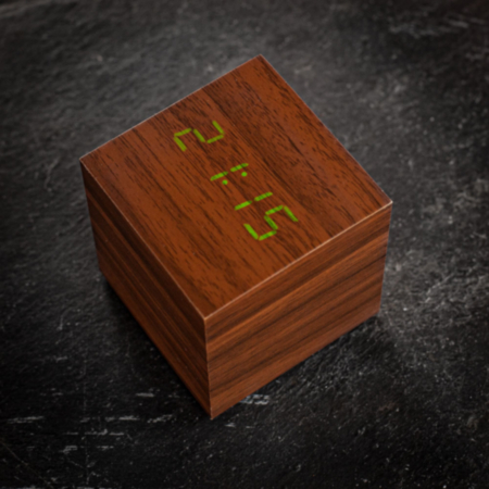 Gingko Design Wooden Cube Click Clock