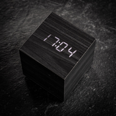 Gingko Design Wooden Cube Click Clock