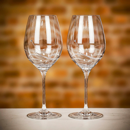 Dartington Swarovski Pair of Wine Goblets