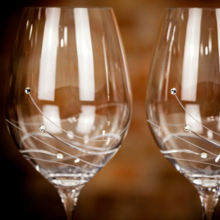 Dartington Swarovski Wine Glasses - Pair