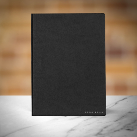Hugo Boss Essential Storyline Plain A5 Notebook - Black 
