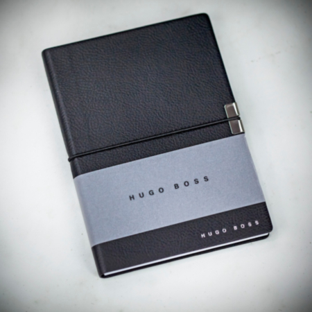 Hugo Boss Textured Plain A6 Notebook - Black