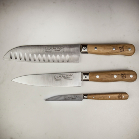 Jean Dubost Pradel 1920 Oak Handle Kitchen Knife Set