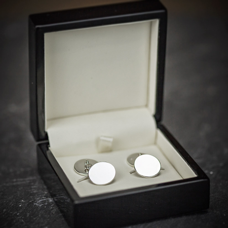 Farrar &amp; Tanner Solid Sterling Silver Round Chain Cufflinks