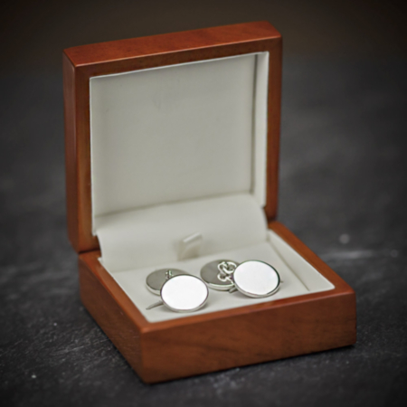 Farrar &amp; Tanner Solid Sterling Silver Large Round Chain Cufflinks