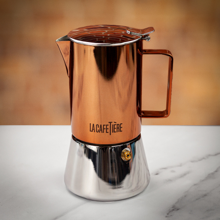 La Cafetiere Stovetop 4 Cup Cafetiere - Chrome / Copper