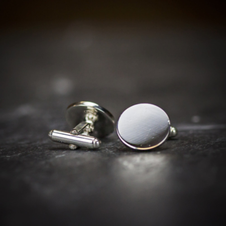 Farrar &amp; Tanner Solid Sterling Silver Large Round Hinged Cufflinks