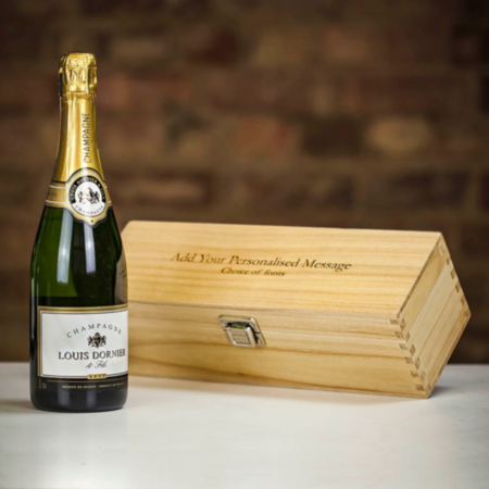 Louis Dornier Champagne Brut in Personalised Wood Gift Box