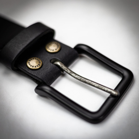 Barbour Double Rivet Leather Belt - Black