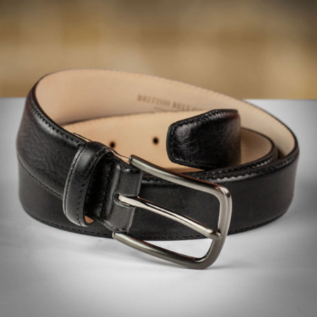 The British Belt Co. Miller Casual Leather Belt - Black