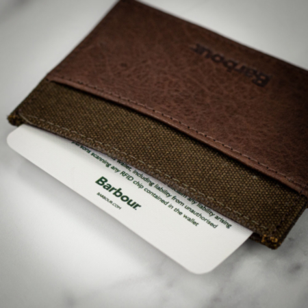 Barbour Wax Cotton &amp; Leather Cardholder