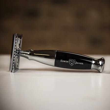 Edwin Jagger Double Edge Razor - Ebony/Chrome Plated