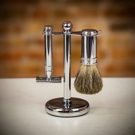 Edwin Jagger 3 Piece DE89 Safety Razor Shaving Set - Smooth Chrome