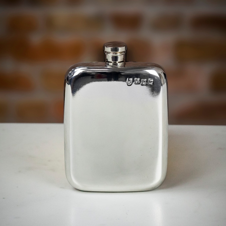 English Pewter Co Victorian Pewter Hip Flask - 6oz