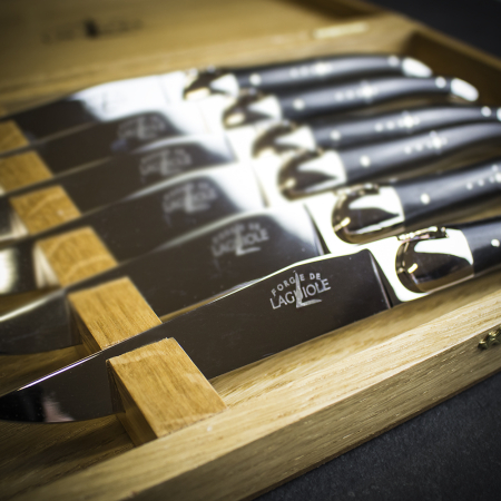 Forge de Laguiole 6 Steak Knives - Ebony