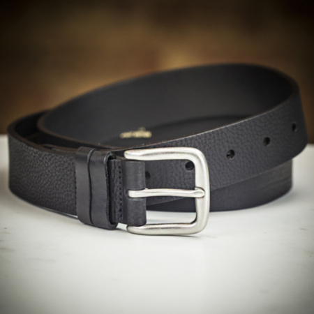 The British Belt Co. Thistleton Casual Leather Belt - Black