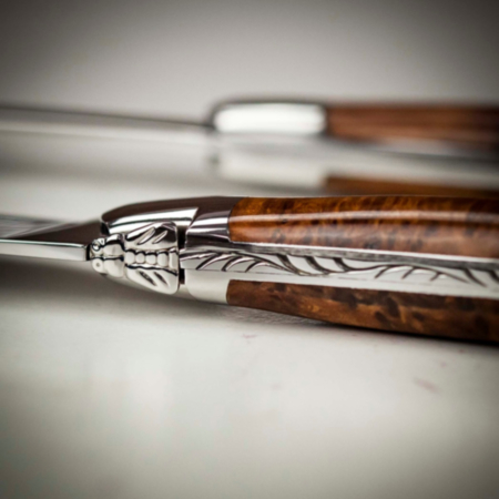 Forge de Laguiole Carving Set with Thuya Handle