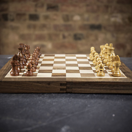 Regency Chess Deluxe Hardwood Folding Chess Set - Travel 