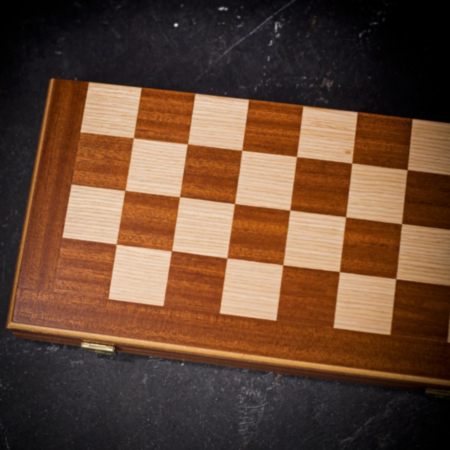 Manopoulos Mahogany Backgammon and Chess Set in Wood Case - Medium
