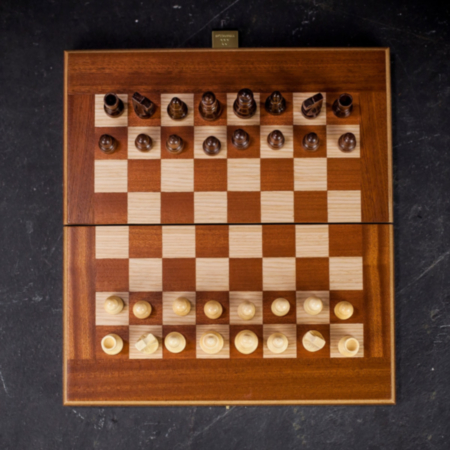 Manopoulos Inlaid Mahogany Backgammon Set - Travel